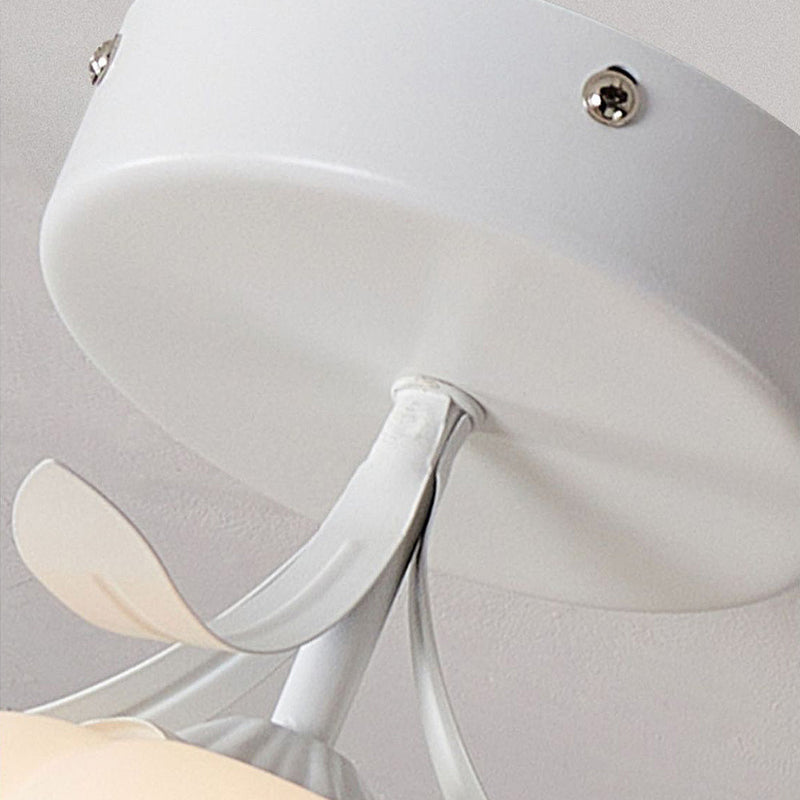 Elegant Floral Glass Shade Ceiling Light Fixture - Stylish Home Lighting Decor