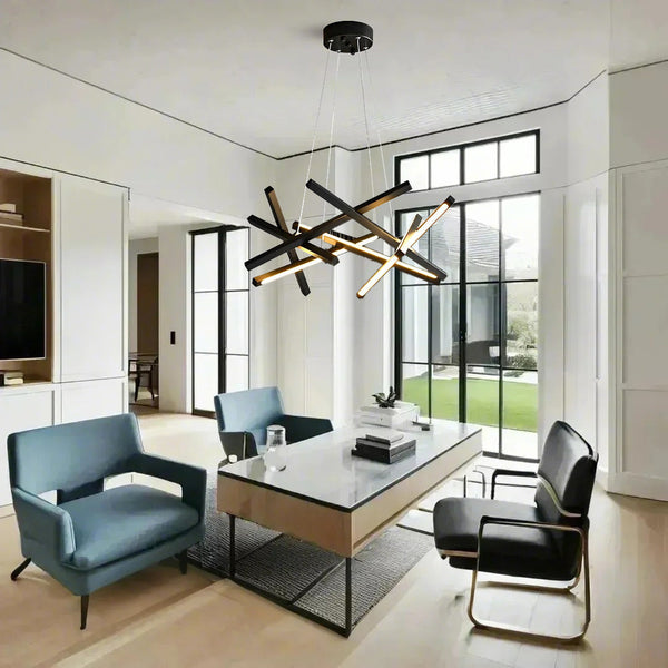 8-Light Modern LED Sputnik Chandelier - Stylish Ceiling Light Fixture for Contemporary Home Decor