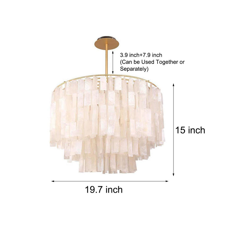 Modern Shell-Shaped Capiz Chandeliers | Contemporary Rustic Lighting for Elegant Home Decor