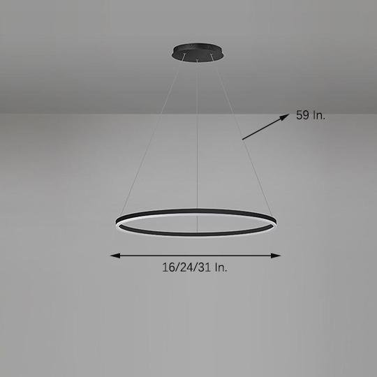 Modern Circle LED Chandelier Pendant Light - Stylish Hanging Lamp for Kitchen Island & Dining Room