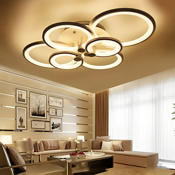 Elegant Semi Flush Mount Ceiling Light - Unique Overlapping Rings Design for Modern Home Decor