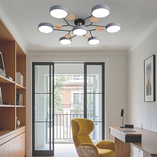 Sputnik Artistic Chandelier - Metal & Wood Ceiling Lights for Kids' Rooms | Stylish Baby & Children's Lighting