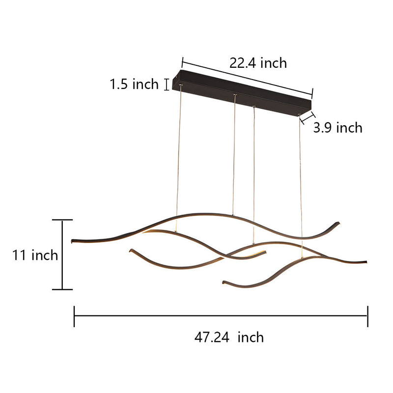 Linear Hanging Branch Chandelier LED Island Ceiling Light