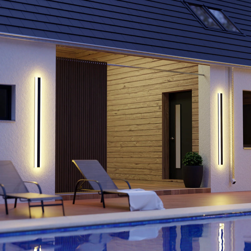 Waterproof Linear LED Outdoor Wall Light - Minimalist Exterior Mount for Porch & Garden