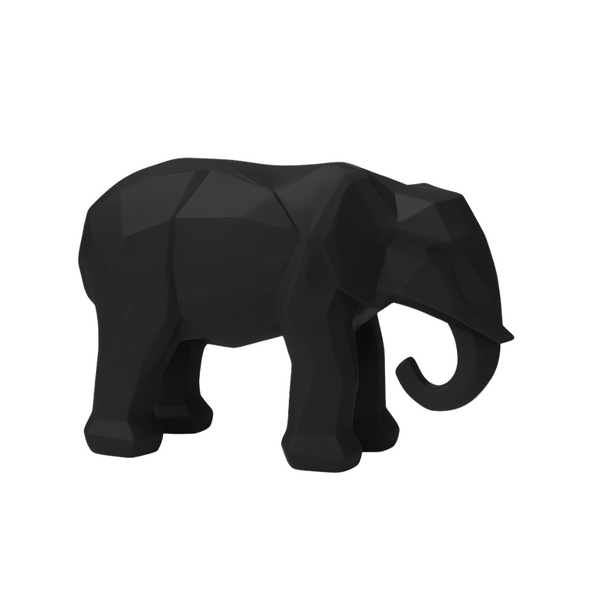 White Geometric Elephant Figurine