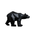 Black Geometric Bear Sculpture