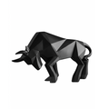 Black Geometric Bull Sculpture
