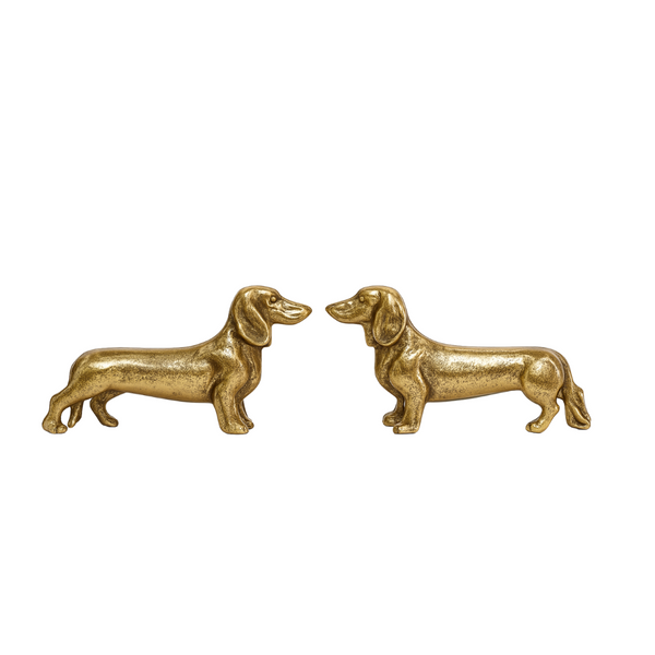 Gold Dachshund Figurines – Set of 2