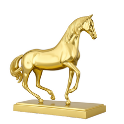 Luxurious Gold Horse Sculpture