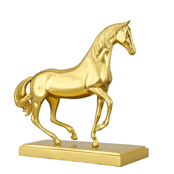 Luxurious Gold Horse Sculpture