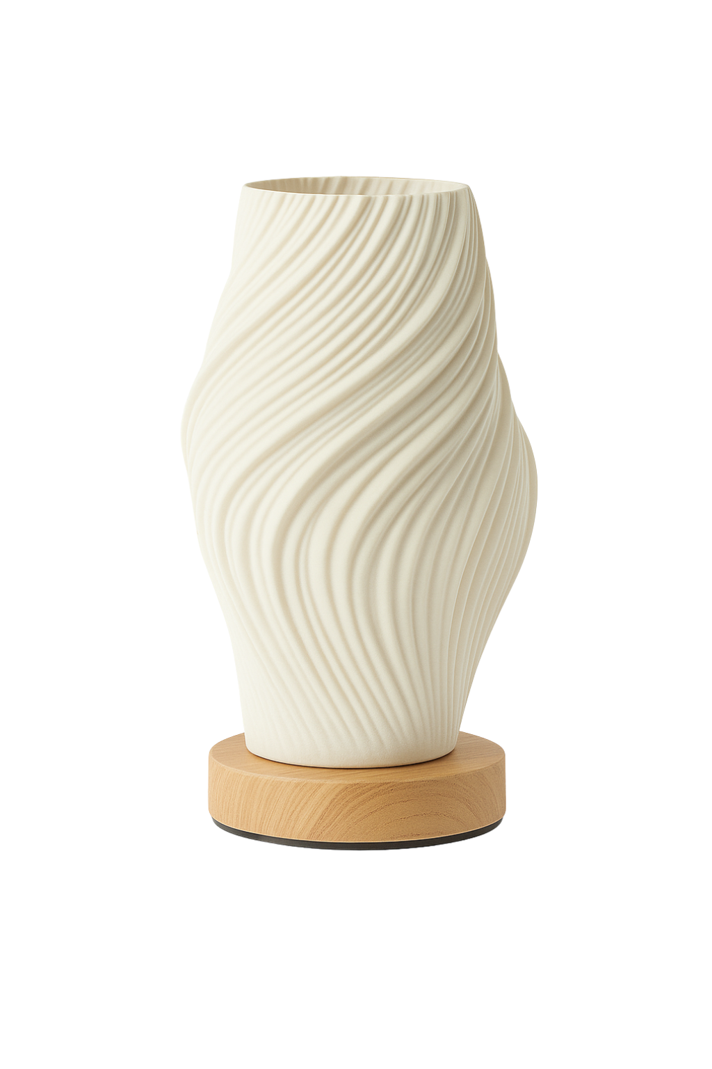 Flow Form Ceramic LED Lamp – Timeless Texture, Gentle Glow