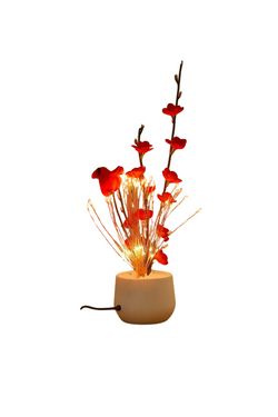 Red Blossom Fiber Optic Lamp – Bold Light, Romantic Flair