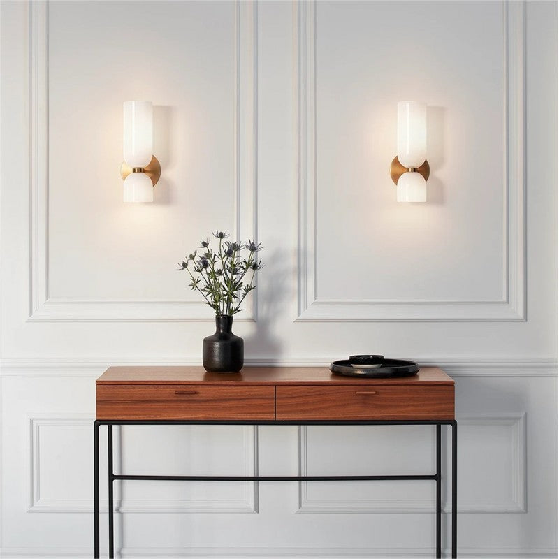 Modern Double Lamp Glass Wall Light - Elegant Indoor Lighting Fixture