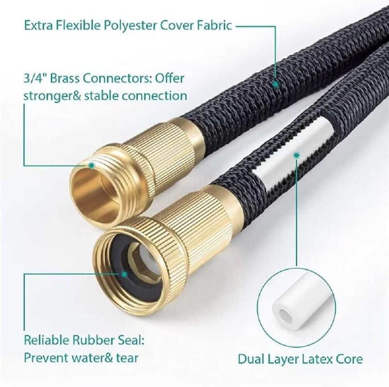 Expandable Flexible Garden Hose - Lightweight, Durable, and Kink-Free Design for Easy Watering
