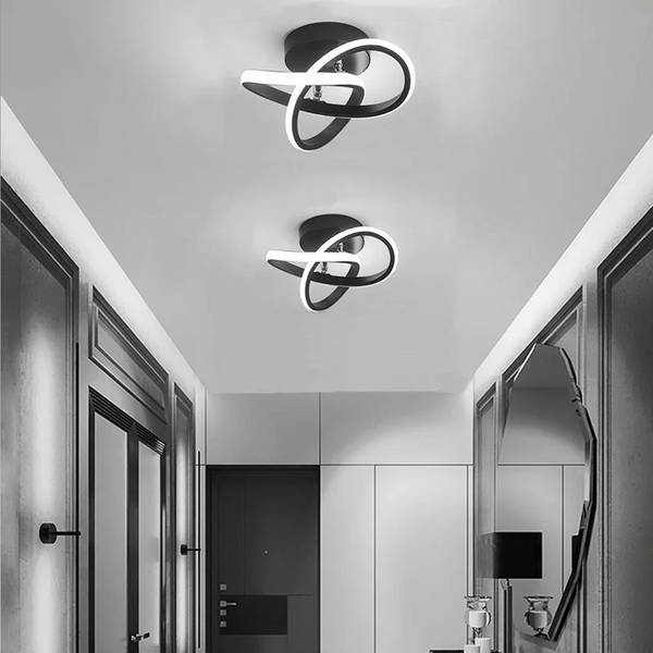Modern LED Ceiling Light Fixture - Stylish Black Metal Frame Design