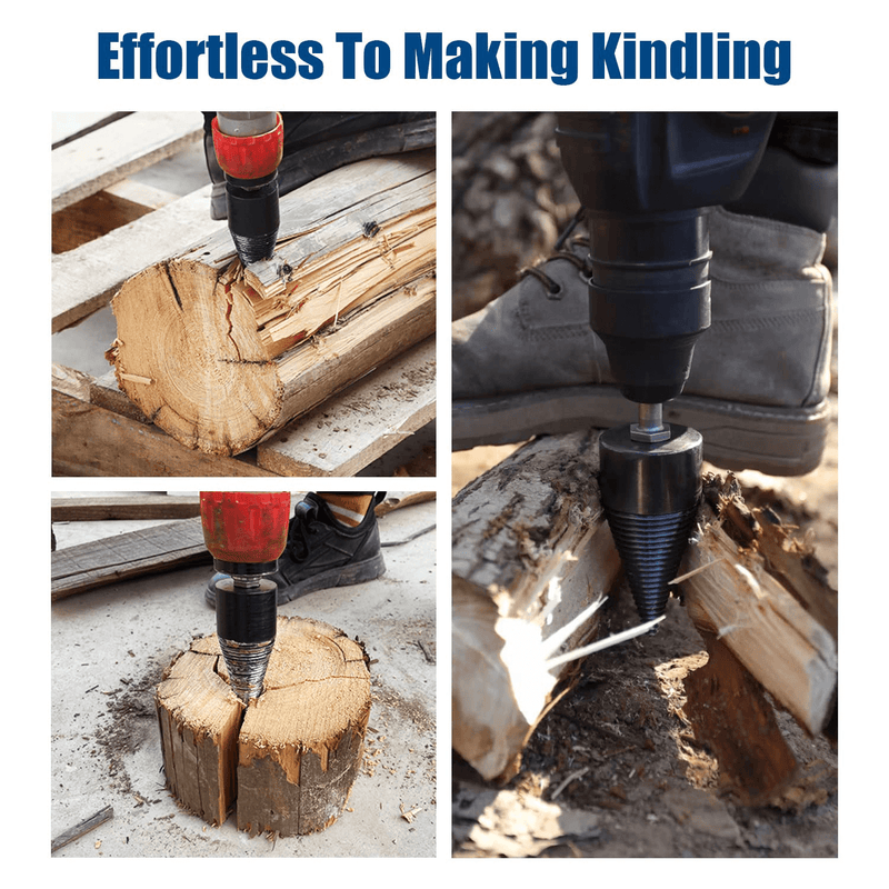Heavy-Duty Firewood Splitter Drill Bits - Efficient Wood Splitting Tool for Easy Firewood Preparation