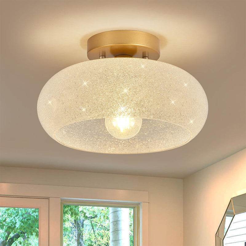 Modern Semi-Flush Ceiling Light Fixture with Elegant Glass Design - Contemporary Lighting for Home Decor