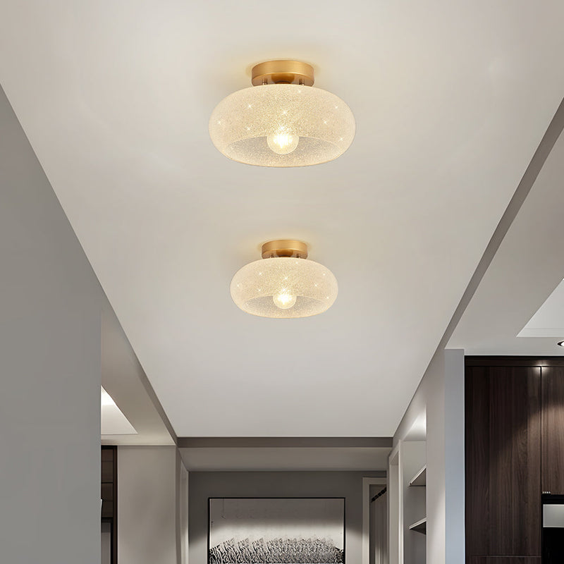 Modern Semi-Flush Ceiling Light Fixture with Elegant Glass Design - Contemporary Lighting for Home Decor