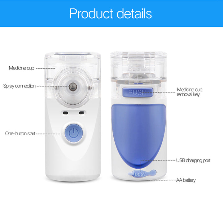 Portable Mesh Nebulizer for Adults & Kids - Compact, Quiet, and Efficient Inhalation Therapy