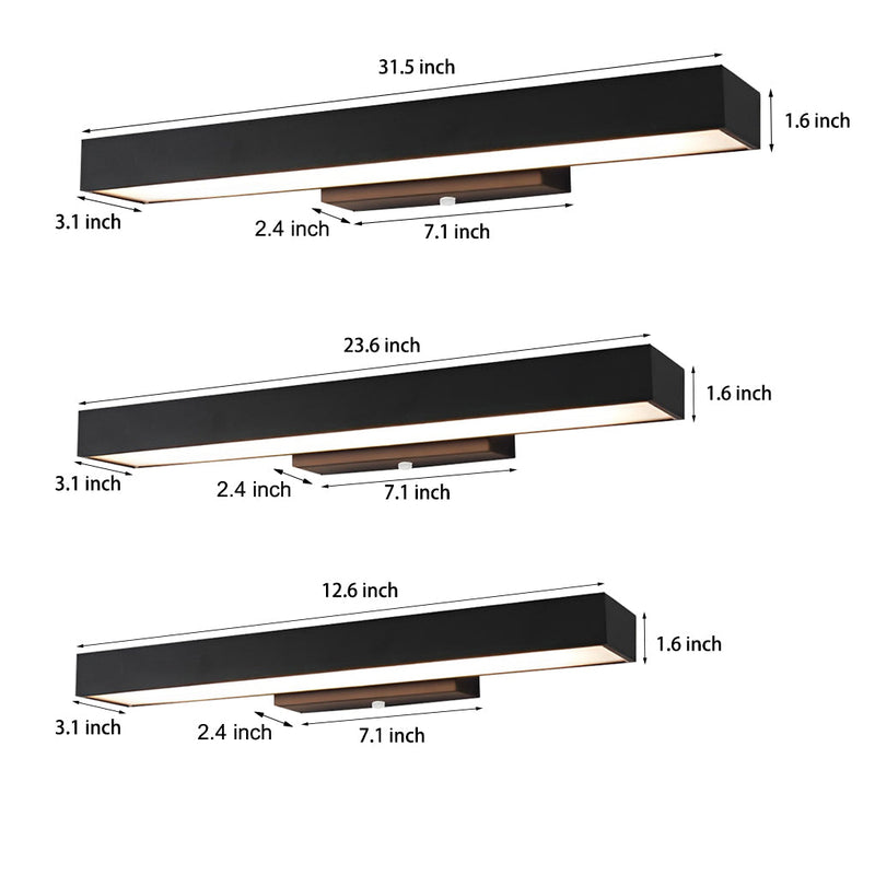Outdoor Motion Sensor Black Rectangle Wall Light - Weatherproof Security Lighting for Patios, Gardens, and Entrances