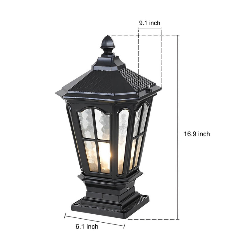 Retro Pavilion-Style Waterproof LED Solar-Powered Fence Post Lights - Elegant Outdoor Lighting for Gardens & Pathways