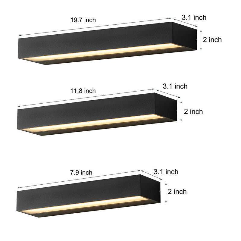 Modern Minimalist Waterproof Black LED Outdoor Wall Washer Light - Sleek Strip Design for Stylish Illumination