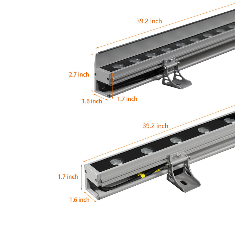 Linear Up LED Outdoor Wall Washer Light - Adjustable Landscape Lamp with Baffle for Enhanced Illumination