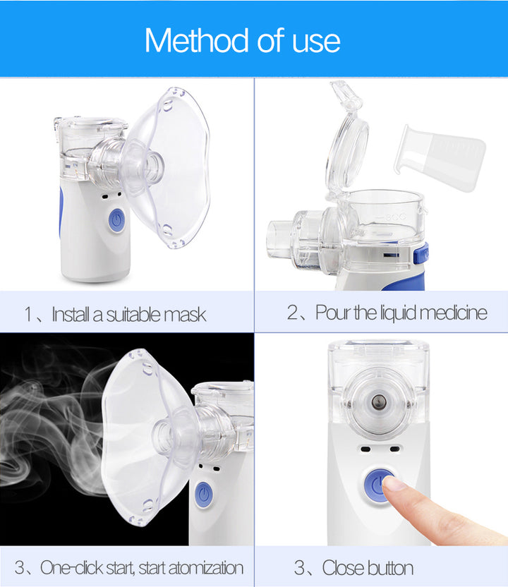 Portable Mesh Nebulizer for Adults & Kids - Compact, Quiet, and Efficient Inhalation Therapy