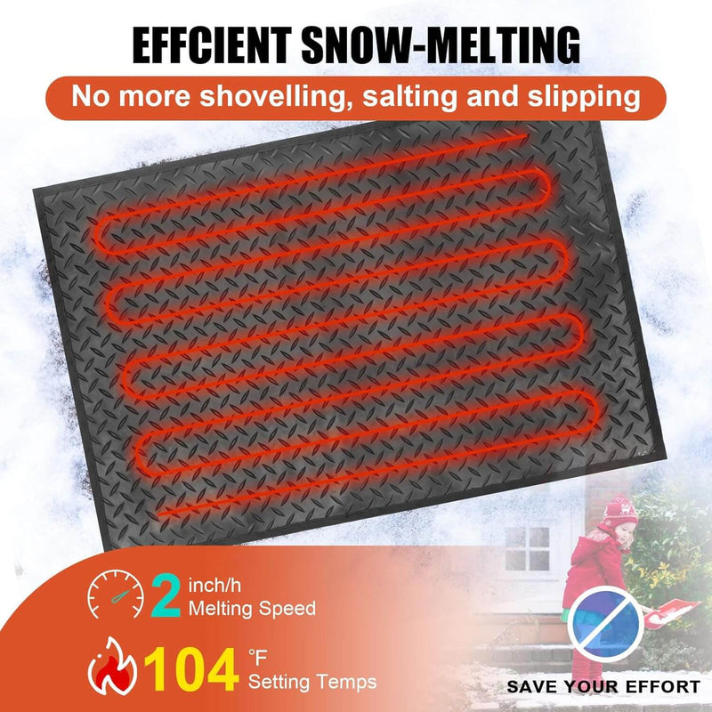 Premium Heated Snow Melting Mats - Efficient Ice & Snow Removal for Driveways, Walkways & Patios