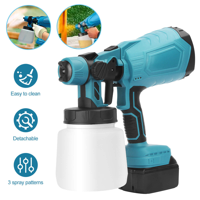 High-Pressure Cordless Paint Sprayer - Includes 2 Rechargeable Batteries for Extended Use