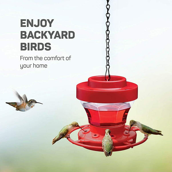 Bee-Proof Hanging Hummingbird Feeder with Perch - Durable Water Reservoir for Outdoor Gardens