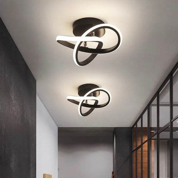 Modern LED Ceiling Light Fixture - Stylish Black Metal Frame Design