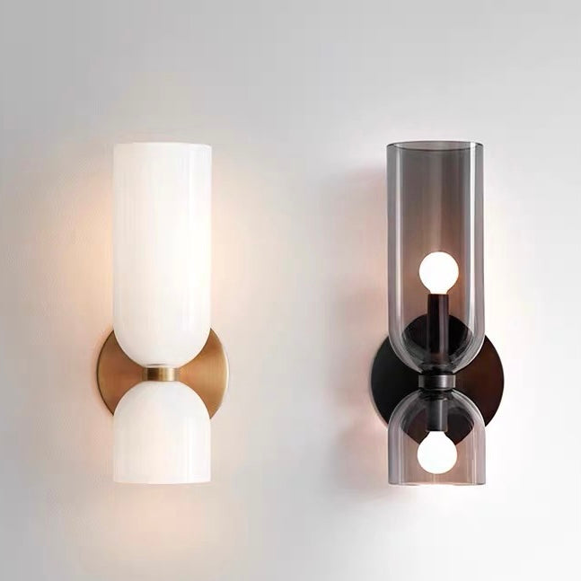 Modern Double Lamp Glass Wall Light - Elegant Indoor Lighting Fixture
