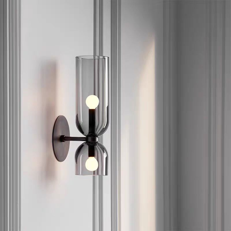 Modern Double Lamp Glass Wall Light - Elegant Indoor Lighting Fixture