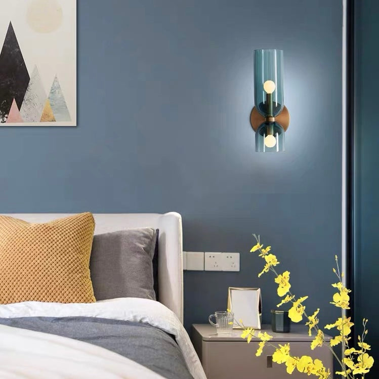 Modern Double Lamp Glass Wall Light - Elegant Indoor Lighting Fixture