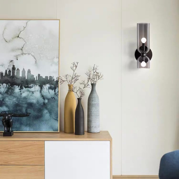 Modern Double Lamp Glass Wall Light - Elegant Indoor Lighting Fixture