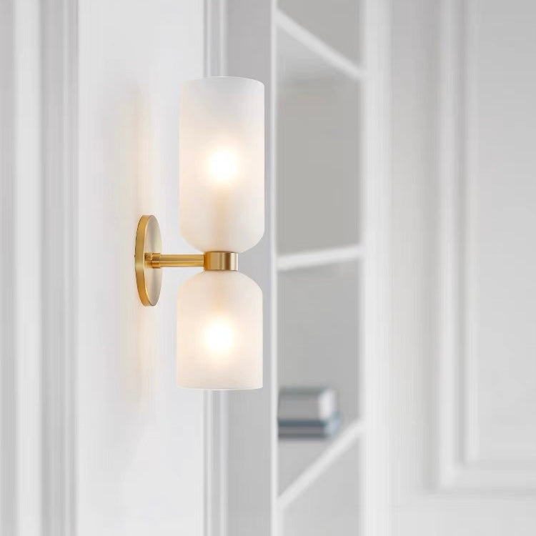 Modern Double Lamp Glass Wall Light - Elegant Indoor Lighting Fixture