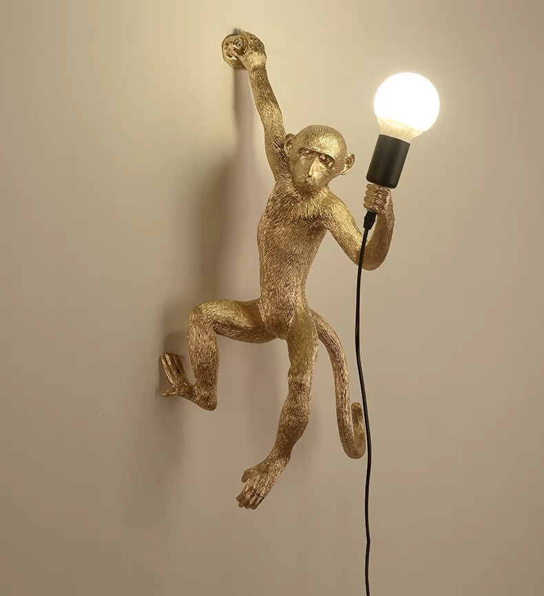 Quirky Resin Monkey Wall Light - Unique Decorative Lighting for Home Decor
