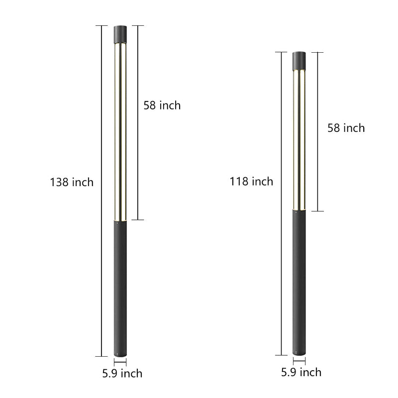 Modern Black Cylinder LED Outdoor Landscape Bollard Lights - Stylish & Energy-Efficient Illumination for Pathways & Gardens