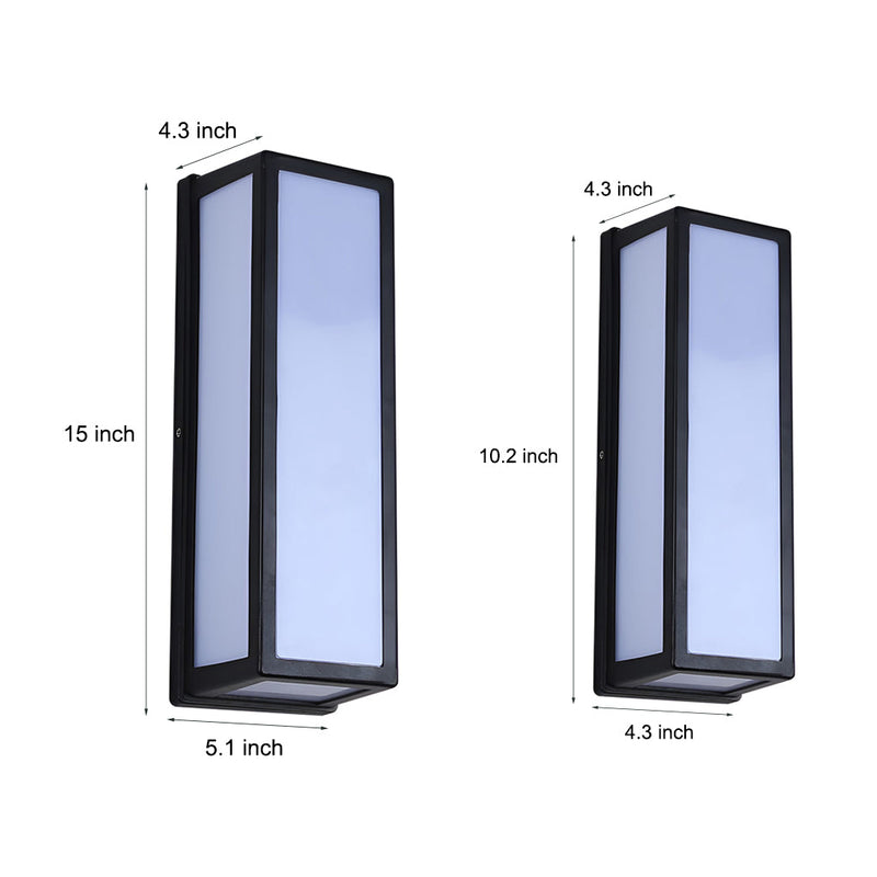 Modern Black Rectangle LED Waterproof Motion Sensor Wall Sconce - Stylish Outdoor Lighting Fixture
