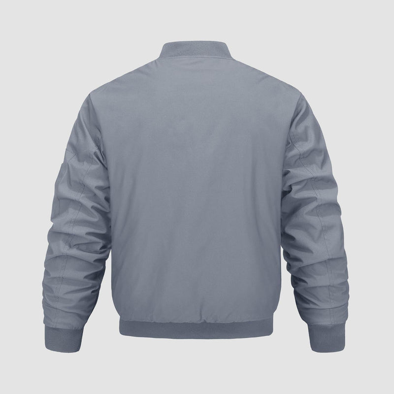 Men's Quilted Windproof Bomber Jacket with Pockets - Stylish, Durable All-Season Outerwear for Men