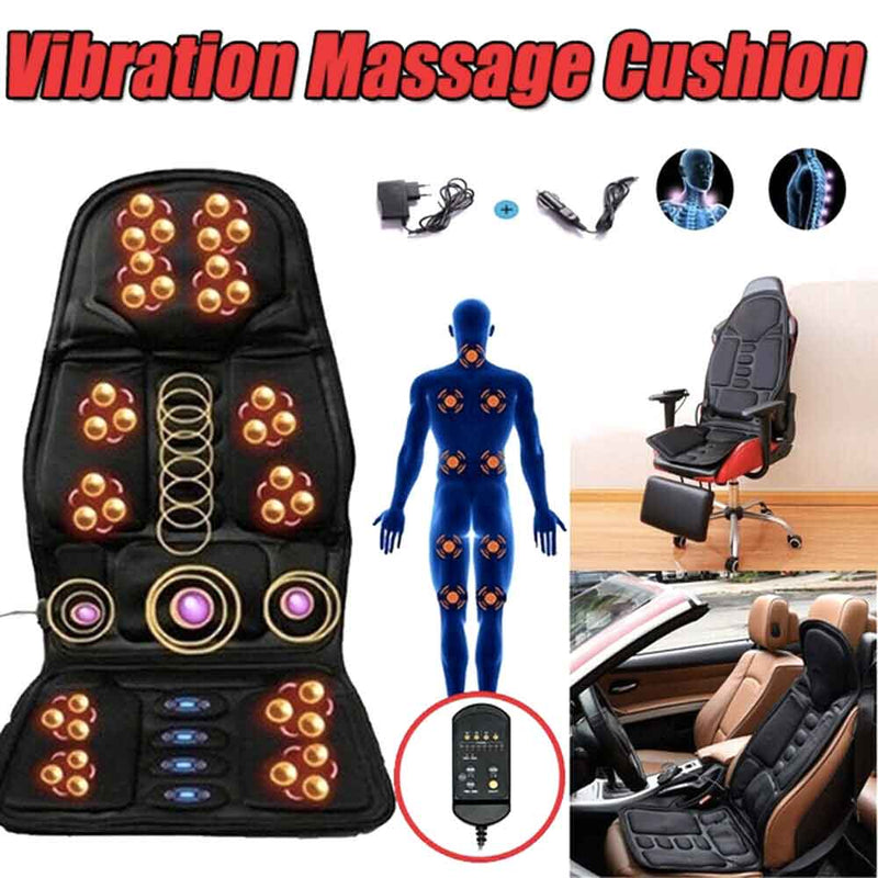 8-Mode Heated Massage Chair Pad with Neck & Back Cushion - Ideal for Home & Car Use