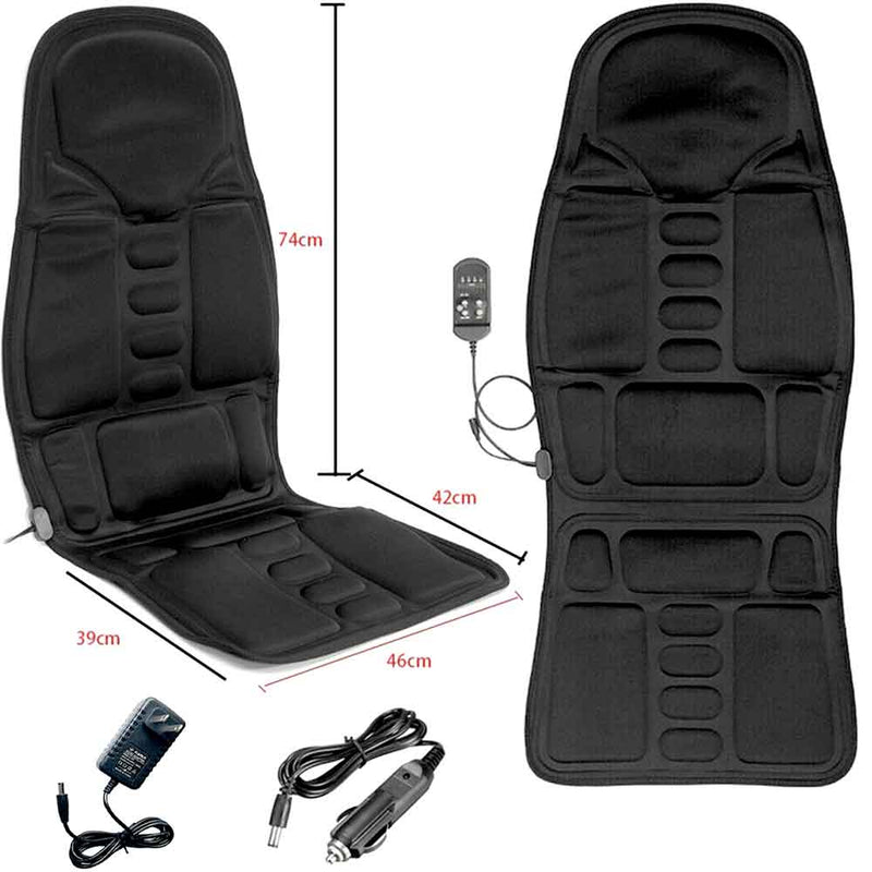 8-Mode Heated Massage Chair Pad with Neck & Back Cushion - Ideal for Home & Car Use