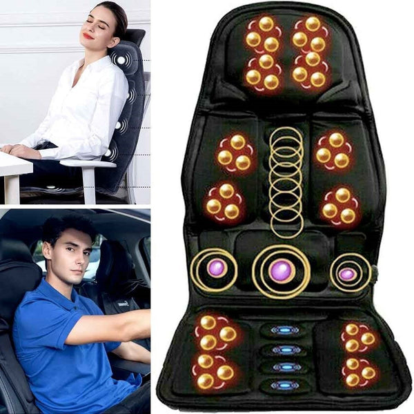 8-Mode Heated Massage Chair Pad with Neck & Back Cushion - Ideal for Home & Car Use