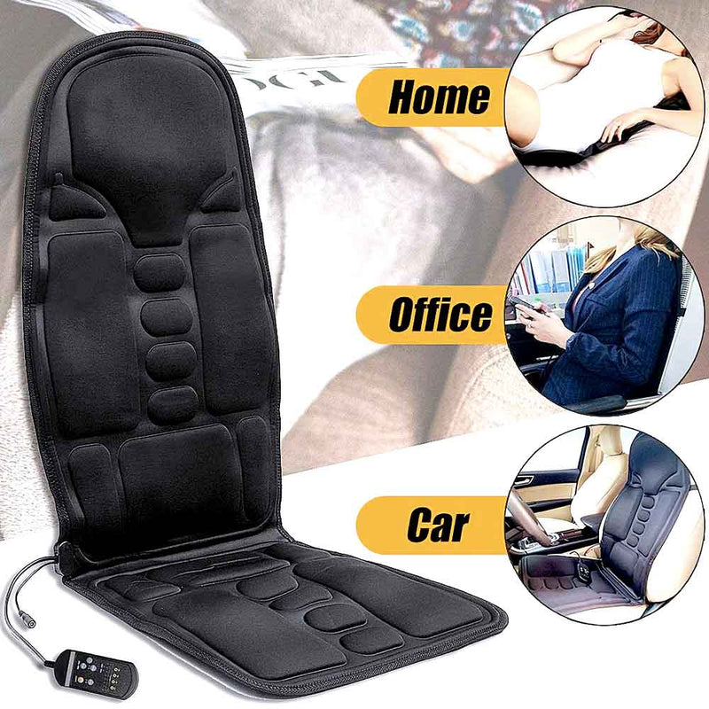 8-Mode Heated Massage Chair Pad with Neck & Back Cushion - Ideal for Home & Car Use