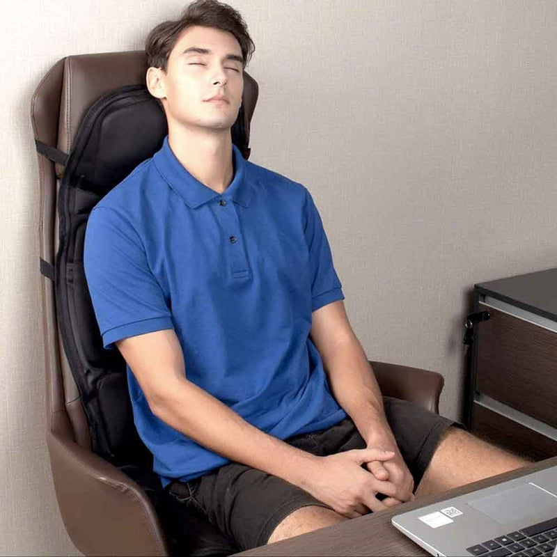 8-Mode Heated Massage Chair Pad with Neck & Back Cushion - Ideal for Home & Car Use