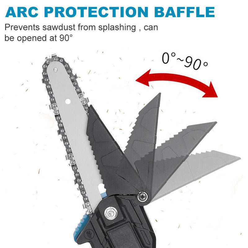 4"/6" Cordless Wood Cutter Chainsaw - Powerful Battery-Powered Tool with 2 High-Capacity Batteries for Efficient Cutting