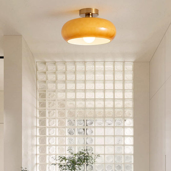 Vintage Round Glass Ceiling Light Fixture - Elegant Retro Design for Home Decor