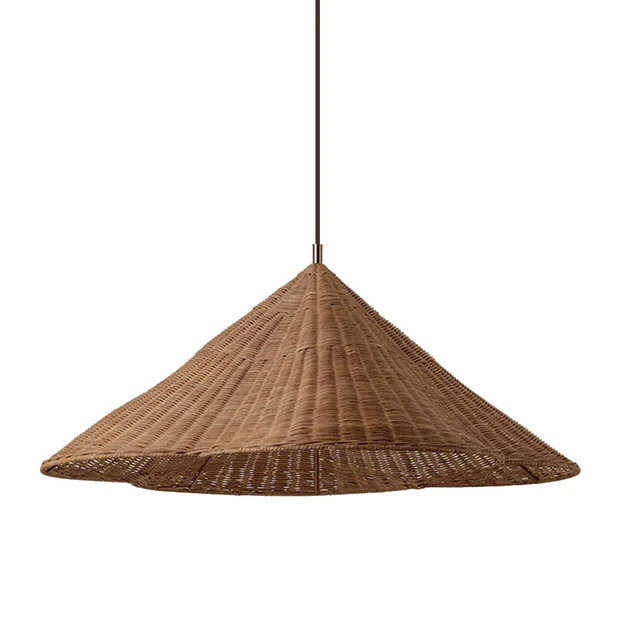 Rustic Rattan Woven Pendant Light - Boho Ceiling Lamp for Cozy Home Decor