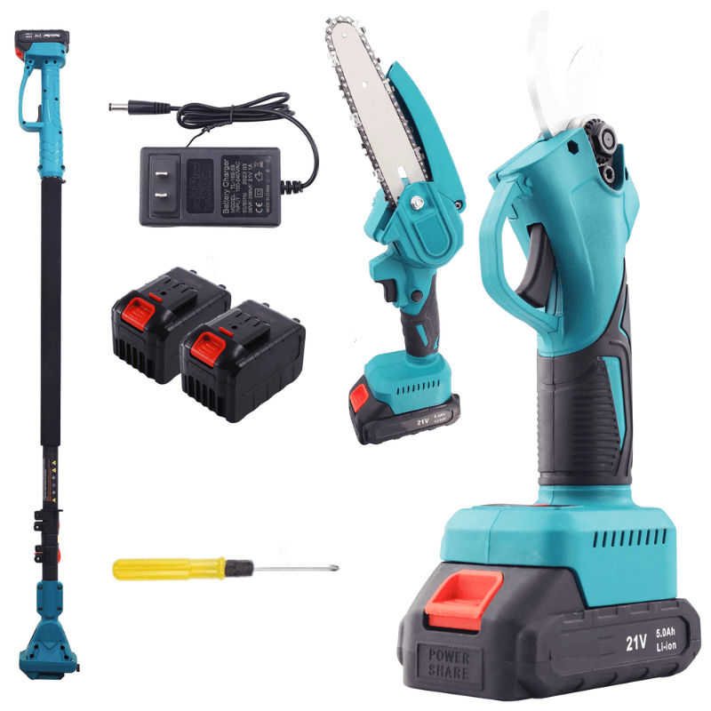 2-in-1 Cordless 8-Inch Chainsaw & Pole Saw Combo - Lightweight, Battery-Powered for Easy Tree Trimming & Pruning